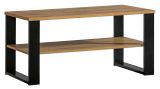 Couchtisch Trevalli 9, Farbe: Eiche / Schwarz - Abmessungen: 100 x 56 x 49 cm (B x T x H)