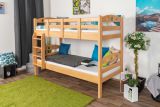 Etagenbett für Erwachsene "Easy Premium Line" K19/n, Kopf- und Fußteil mit Löchern, Buche Vollholz massiv Natur - 90 x 190 cm (B x L), teilbar