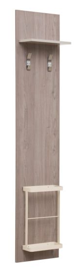 Garderobe Sabadell 05, Farbe: Eiche / Beige - 199 x 40 x 31 cm (H x B x T)