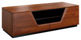 TV-Unterschrank "Medulin" 19, Farbe: Walnuss / Schwarz, teilmassiv - Abmessungen: 38 x 122 x 50 cm (H x B x T)