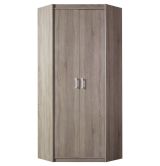 Drehtürenschrank / Eckschrank "Kontich" 08, Farbe: Eiche Trüffel - Abmessungen: 212 x 85 x 85 cm (H x B x T)