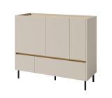 Moderne Kommode Fricourt 08, Beige / Eiche hell, 105 x 120 x 40 cm, mit 6 Fächern und 2 Schubladen, ABS-Kanten, einfache und rasche Montage