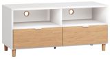 TV-Unterschrank Arbolita 36, Farbe: Weiß / Eiche - Abmessungen: 56 x 120 x 47 cm (H x B x T)